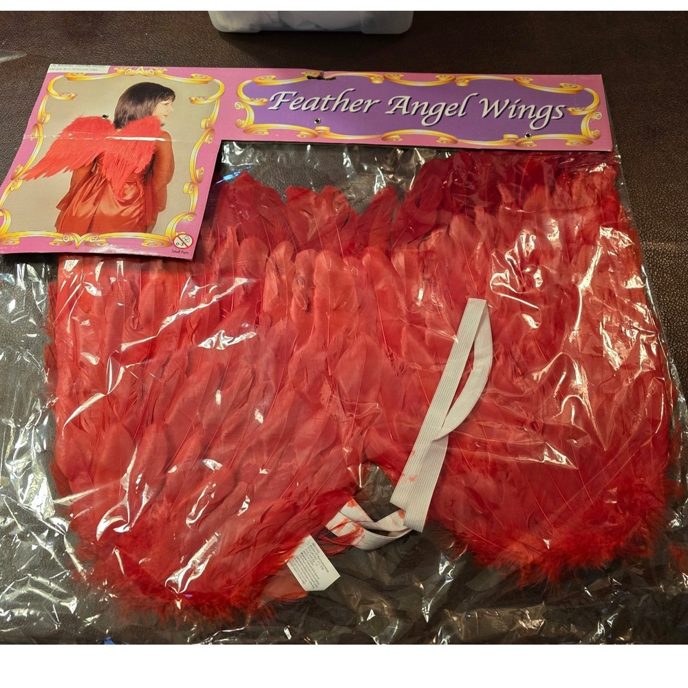 Forum Novelties Red Feather Angel Wings‎ Costume Accessory 22 Inch 54354 NEW